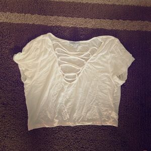 White Cropped Tee